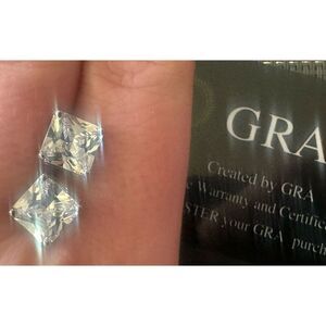 925 Sterling Silver 6 Cttw Square Moissanite Stud Earrings